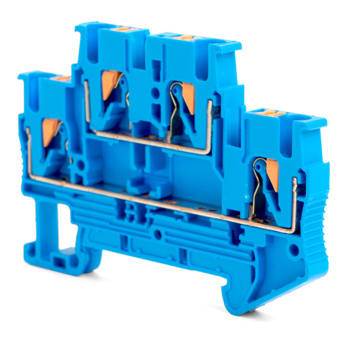 Зажим пружинный, 4-проводной проходной 2 уровня ЗНИ - 2,5 ,JXB PT 2,5 , синий LD575-2-25 фото 4