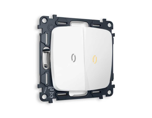 Комплект механизма 2-кл проходного выключателя AMBRELLA VOLT с подсветкой 3200K OMEGA Белый матовый QUANT (OP1240, VM120, G22Y) MO124030 Комплект механизма 2-кл проходного выключателя AMBRELLA VOLT с подсветкой 3200K OMEGA Белый матовый QUANT (OP1240, VM120, G22Y) MO124030