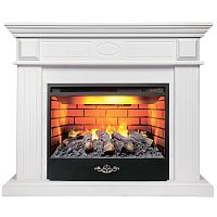 Электрокамин RealFlame Leda 24/25,5 WT белый матовый с очагом 3D Firestar 25,5