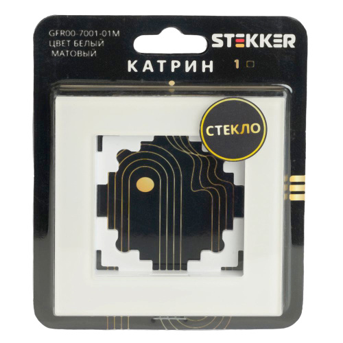 Рамка 1-местная, стекло, STEKKER, GFR00-7001-01М, серия Катрин, белый матовый фото 3