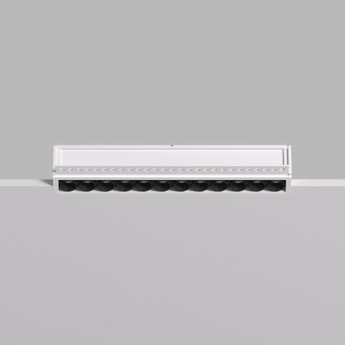 DK2532-WB Встраиваемый светильник SPACE со светодиодом под шпатлевку L240mm 220V 20W 38° 4000К IP20 белый/черный алюминий фото 6