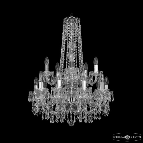 Люстра хрустальная 1403/10+5/195/h-77/2d Ni Bohemia Ivele Crystal (Богемия Ивеле Кристалл)