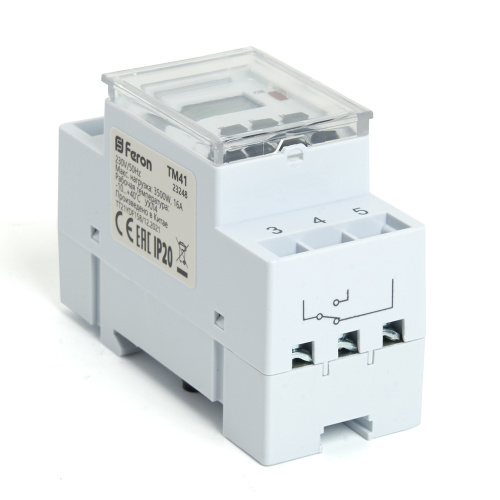 Таймер реле времени на DIN-рейку Feron TM41 3500W/16A фото 5