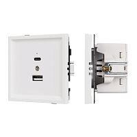 Механизм USB розетки SCT-TENDO-MUAC-PL-WH (5V, 3A, QC3) Arlight 054094