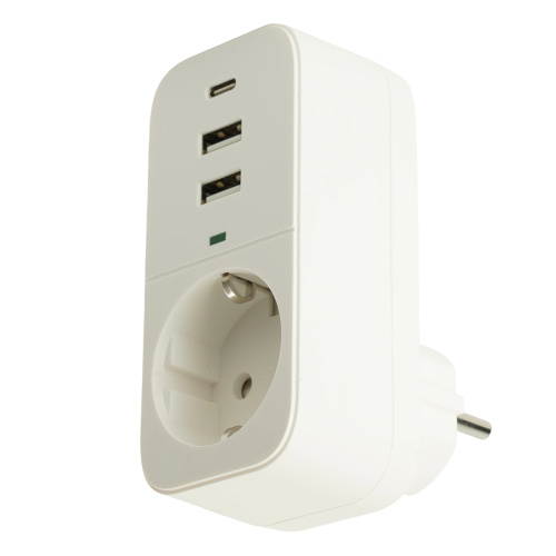 Сетевой фильтр 1-местный с/з STEKKER 250В, 16А, 2USB+1Type-C 2,4 A, серия Nova, HM81-11-1, белый Сетевой фильтр 1-местный с/з STEKKER 250В, 16А, 2USB+1Type-C 2,4 A, серия Nova, HM81-11-1, белый