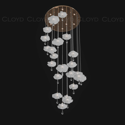 Люстра Cloyd SHANGRILA C33 / выс. 250 см - керамика - золото (арт.11335) фото 3 Люстра Cloyd SHANGRILA C33 / выс. 250 см - керамика - золото (арт.11335) фото 3