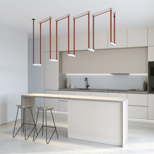 DK5570-WB Cветильник для трека-ремня Belty, серия Grill, со светодиодом, L323*W40*H45мм, 48V DC, 12W, RA90, 24°, 4000K, IP20, белый с черным, алюминий фото 4