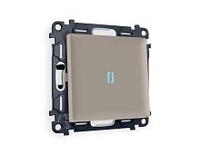 Комплект механизма 1-кл проходного выключателя AMBRELLA VOLT с подсветкой 10000K ALFA Серо-бежевый матовый QUANT (AP3620, VM105, G29B) MA362040