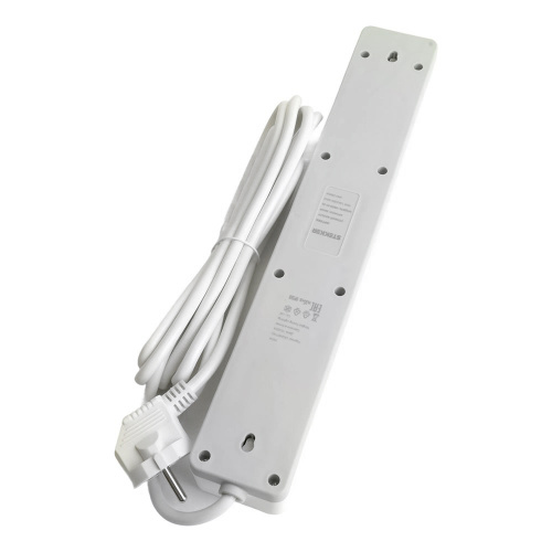 Сетевой фильтр 5-местный с/з STEKKER HM20-51-053x1мм2, 5 м, серия Optima, белый фото 5