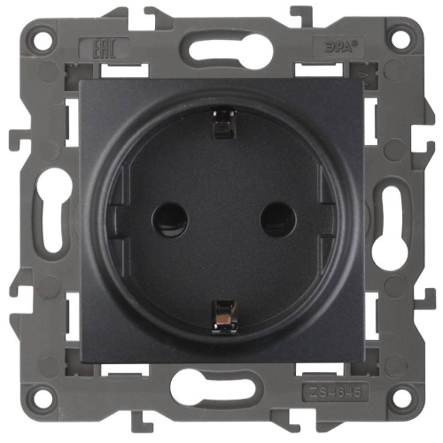 Розетка ЭРА Elegance 2P E Schuko со шторками 16A 250V 14-2102-05 Б0034276