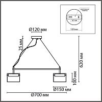 8232/6 COMFI LN26 230 черный/прозрачный, металл/стекло Светильник подвесной LED GX70 6*10W 220V NATALINA