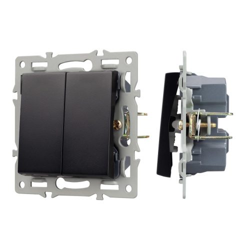 Механизм выключателя двухклавишный проходной SWT-MKP2-PL-BK (250V, 16A) Arlight 043728 Механизм выключателя двухклавишный проходной SWT-MKP2-PL-BK (250V, 16A) Arlight 043728