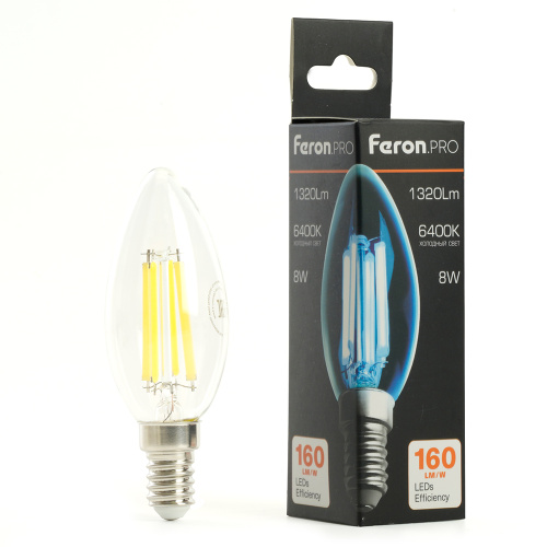 Лампа светодиодная Feron.PRO LB-1208 Свеча E14 1320LM 8W 175-265V 6400K фото 5