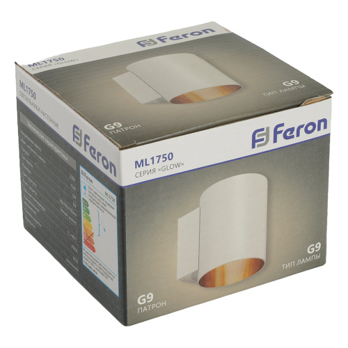 Светильник настенный Feron ML1750 Glow G9,15W, 230V белый + золото IP20 фото 10