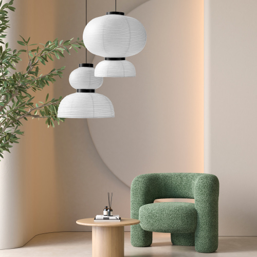 SLE6021-523-02 Светильник подвесной черный/белый D400*H380mm E27 2*60W LYKKE фото 2