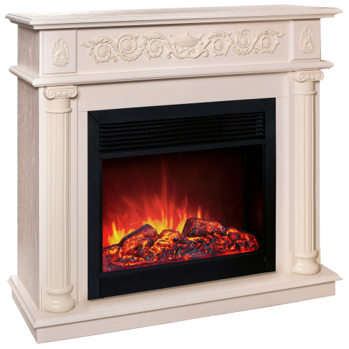 Каминокомплект ATTICA/СИЦИЛИЯ Слоновая кость с очагом Электроочаг MOONBLAZE LUX/МУНБЛЕЙЗ фото 2