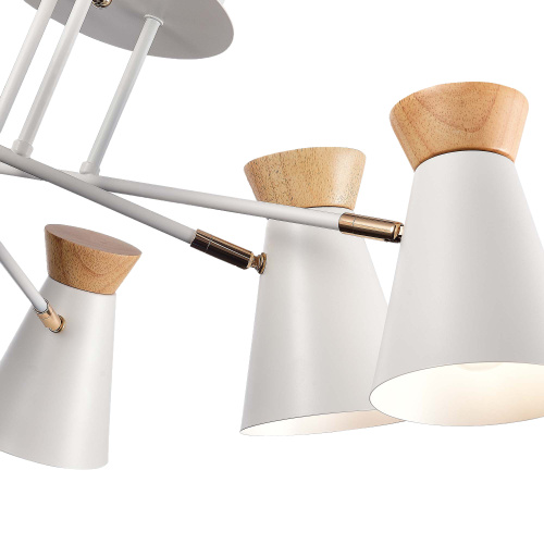 SLE1252-502-06 Светильник потолочный Белый, Золотистый/Белый, Дерево E27 6*60W ALFEO фото 3