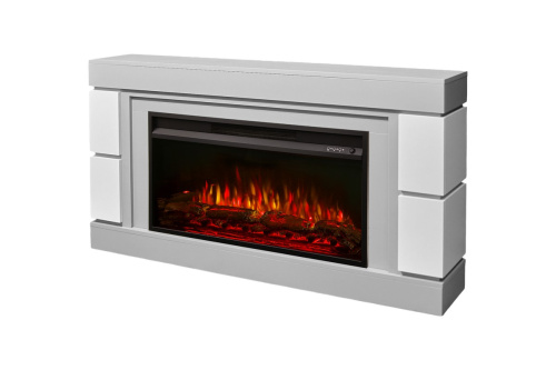 Каминокомплект ДЭНВЕР Серый камень/Белый с очагом Электроочаг PREMIER/ПРЕМЬЕР 36 фото 2