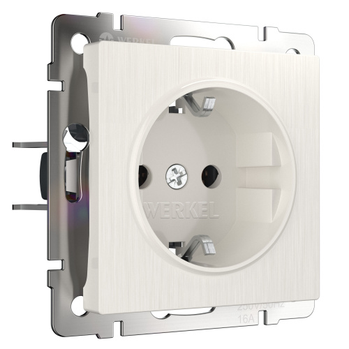 Розетка с заземлением (перламутровый рифленый) W1171013 Розетка с заземлением (перламутровый рифленый) W1171013