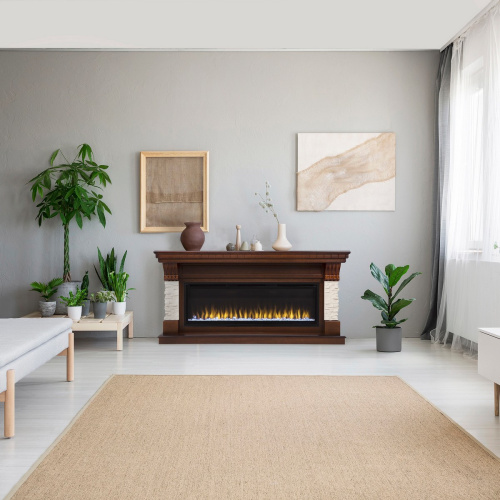 Электрокамин RealFlame Michigan 50 NT орех с очагом Saphir 50 фото 3