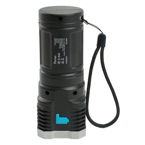 Фонарь ручной Feron TH2409 с аккумулятором Type-C фото 2 Фонарь ручной Feron TH2409 с аккумулятором Type-C фото 2