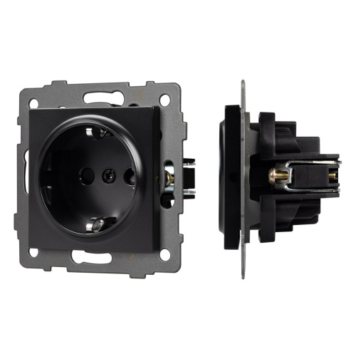 Механизм электрической розетки SCT-MEU1-PL-BK-V (250V, 16A) Arlight 049815