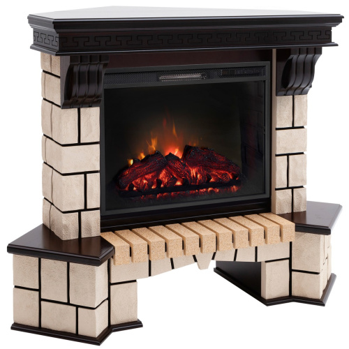 Электрокамин RealFlame Stone Coner AO античный дуб с очагом Sparta 25,5 LED фото 3