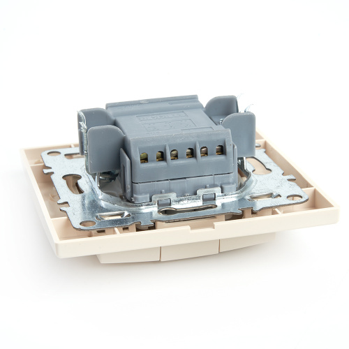 Выключатель 3-клавишный STEKKER  PSW10-9007-02, 250В, 10А, серия Эрна, слоновая кость фото 2