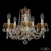 Люстра хрустальная 5402/5/141 G Amber/M-1F Bohemia Ivele Crystal (Богемия Ивеле Кристалл)