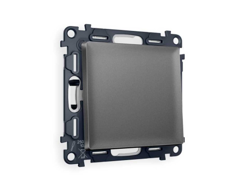 Комплект механизма 1-кл выключателя AMBRELLA VOLT ALFA Антрацит серый QUANT (AP6510, VM101) MA651010