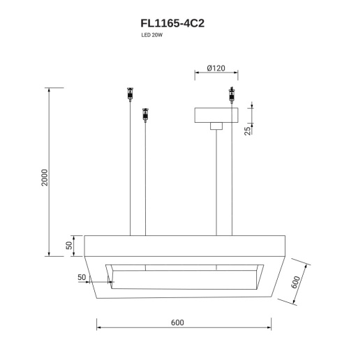 Подвесная люстра Certezza FL1165-4C2 фото 2