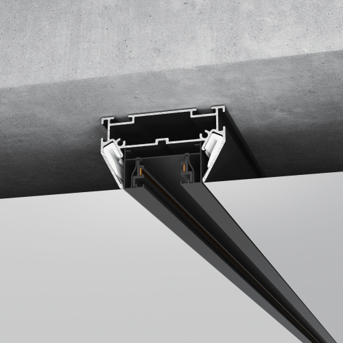 Basic System Алюминиевый профиль для монтажа в натяжной потолок однофазного шинопровода черный 2м 85234/00 фото 3