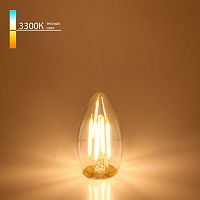 Филаментная светодиодная лампа "Свеча" C35 9W 3300K E27 (C35 прозрачный) BLE2733