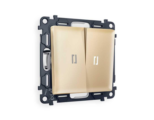 Комплект механизма 2-кл выключателя AMBRELLA VOLT с подсветкой 5600K ALFA Шампань QUANT (AP6040, VM115, G14W) MA604015 Комплект механизма 2-кл выключателя AMBRELLA VOLT с подсветкой 5600K ALFA Шампань QUANT (AP6040, VM115, G14W) MA604015