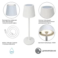 Уличный настольный светильник Arte Lamp FUYUE A1616LT-1WH