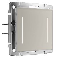 Сенсорный выключатель двухклавишный с подсветкой (дымчатый) W4522014