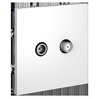 Розетка телевизионнная встраиваемая Voltum S70 оконечная TV+SAT, (белый матовый) VLS060402