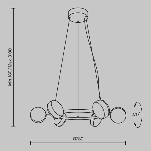 Подвесной светильник Maytoni MOD299PL-L60BS3K фото 12 Подвесной светильник Maytoni MOD299PL-L60BS3K фото 12