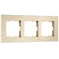 Рамка из металла на 3 поста АluMax шампань алюминий W0033511