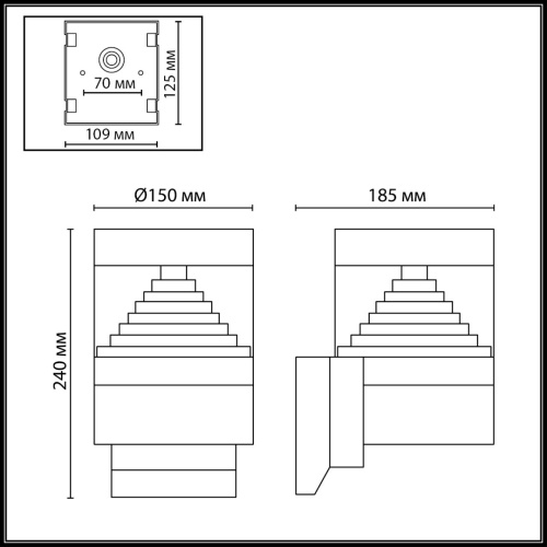 7140/20WL NATURE ODL25 669 Настенный светильник черный/металл IP54 LED 20W 652Лм 245° 3000K 85-265V HULK фото 3 7140/20WL NATURE ODL25 669 Настенный светильник черный/металл IP54 LED 20W 652Лм 245° 3000K 85-265V HULK фото 3
