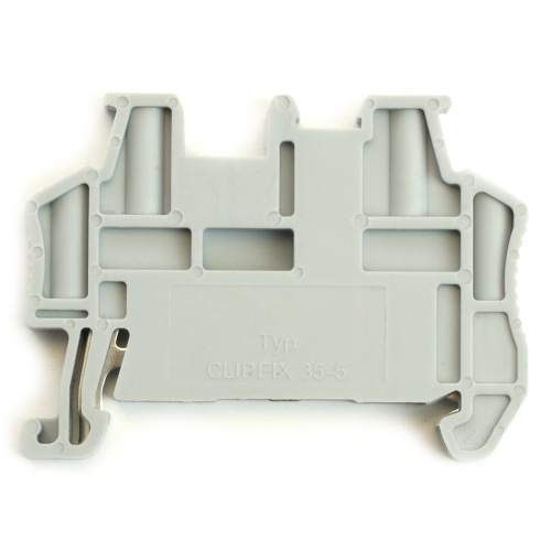 Концевой стопор (ограничитель) на DIN рейку для ЗНИ, серый LD590 фото 4