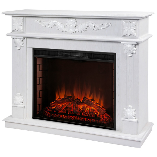 Каминокомплект PHILADELPHIA/ВЕРОНА Белое золото с очагом Электроочаг EPSILON 26 фото 2