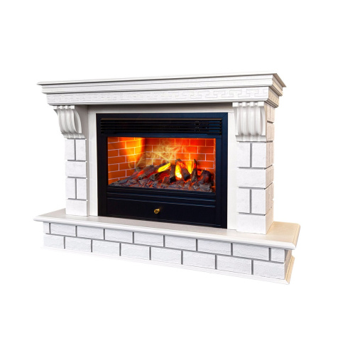 Электрокамин RealFlame Castle 26 WT молочный с очагом 3D Novara фото 2 Электрокамин RealFlame Castle 26 WT молочный с очагом 3D Novara фото 2