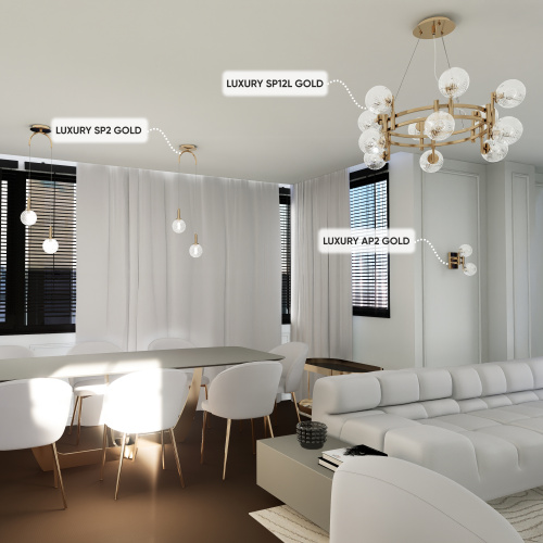 Crystal Lux Люстра Crystal Lux LUXURY SP12L GOLD фото 4 Crystal Lux Люстра Crystal Lux LUXURY SP12L GOLD фото 4