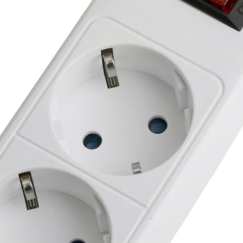 Сетевой фильтр 6-местный с/з STEKKER HM20-61-02 3x1мм2, 1,8 м, серия Optima, белый фото 5