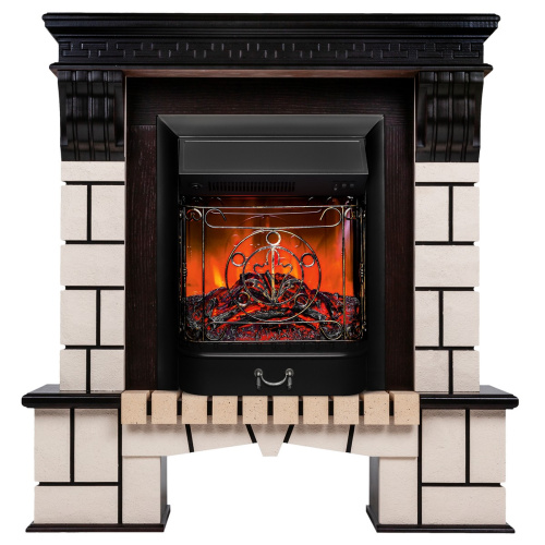 Электрокамин RealFlame Stone AO античный дуб с очагом Majestic Lux Black фото 2 Электрокамин RealFlame Stone AO античный дуб с очагом Majestic Lux Black фото 2