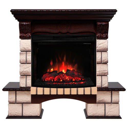 Электрокамин RealFlame Bolero 25,5 NT орех с очагом Evrika 25,5 LED фото 2 Электрокамин RealFlame Bolero 25,5 NT орех с очагом Evrika 25,5 LED фото 2