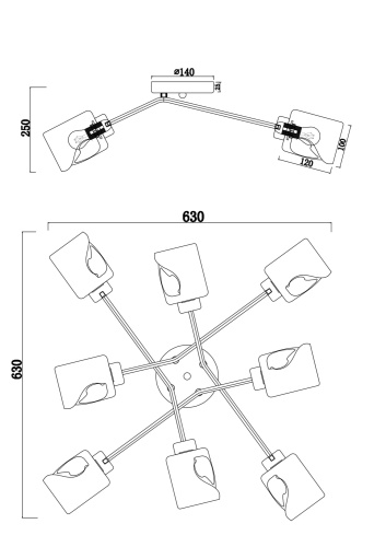 Потолочный светильник Freya FR5095CL-08G фото 3