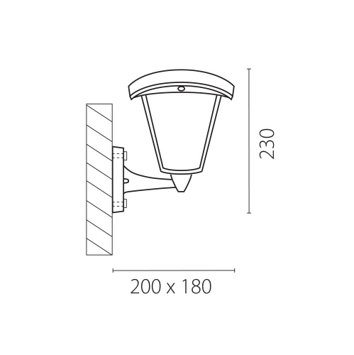 375670 Светильник уличный настен LAMPIONE LED 8W 360LM 3000K IP54 фото 3 375670 Светильник уличный настен LAMPIONE LED 8W 360LM 3000K IP54 фото 3