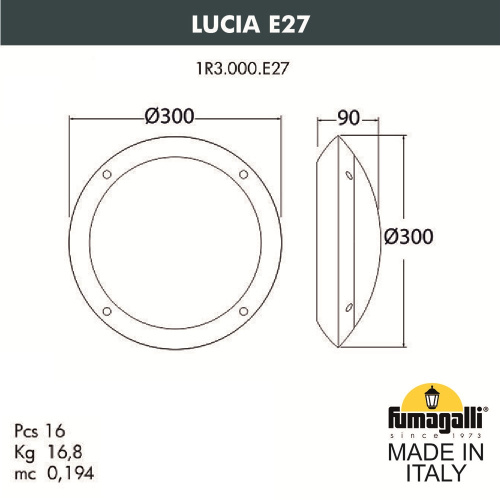 Fumagalli Уличное бра FUMAGALLI LUCIA BACKLIT 1R3.000.000.AYE27PK1 фото 2 Fumagalli Уличное бра FUMAGALLI LUCIA BACKLIT 1R3.000.000.AYE27PK1 фото 2